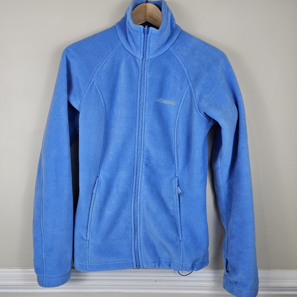 COLUMBIA Interchange Full Zip Up Blue Fleece Jacket Size Small A0702